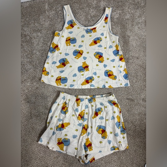 Disney Winnie the Pooh Pajama Set Small Tank Top Cotton shorts - Picture 1 of 7